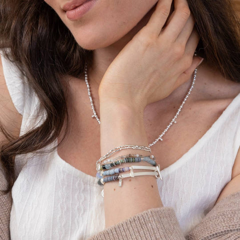 Scout Curated Wears - Hidden Message Bracelet - Strong/Opalite/Silver