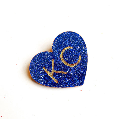 Hazel & Ollie - Kansas City KC Kids Blue Heart Hair Clip