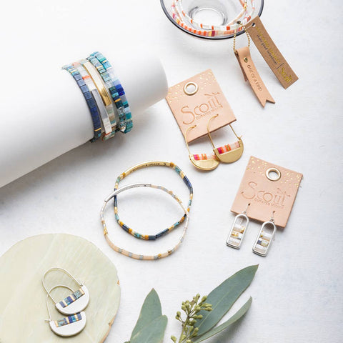 Scout Curated Wears - Good Karma Miyuki Bracelet | One Of A Kind - Mint/Peach/Gold
