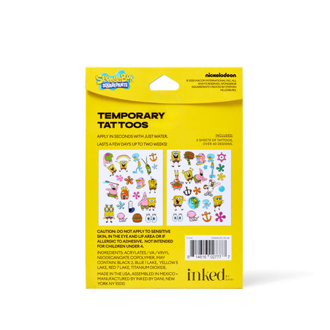 Spongebob: Best Day Ever Temporary Tattoos