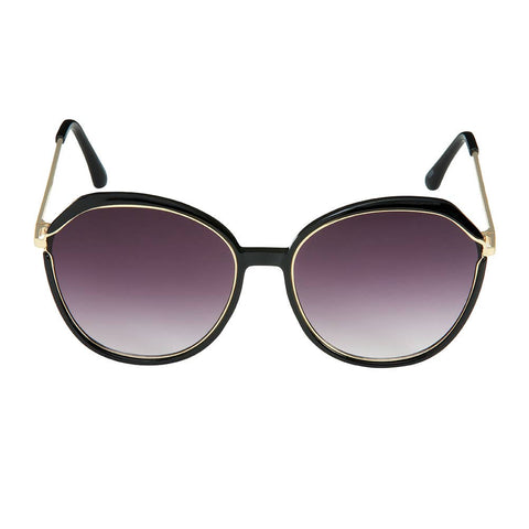 Round Metal Inlay Women's Sunglasses