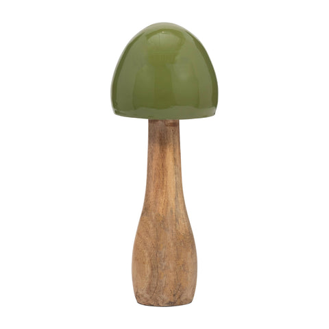 Decorative Figurine - Green Wood Coned Mushroom, 10 in.