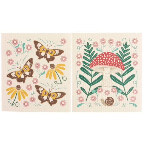 Mushroom Art Swedish Dishcloth Set