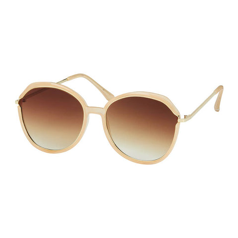 Round Metal Inlay Women's Sunglasses