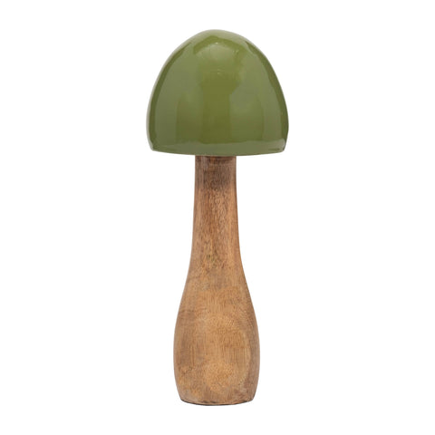 Decorative Figurine - Green Wood Coned Mushroom, 10 in.