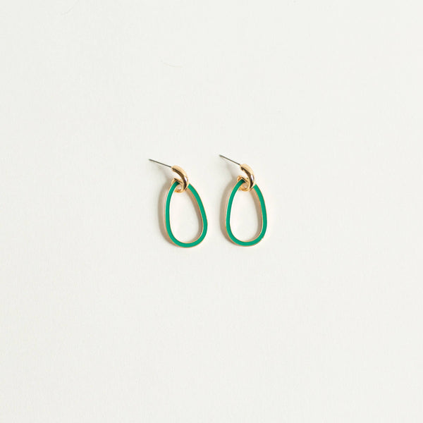 Ava Earring - Emerald. Hoop Style with Post
