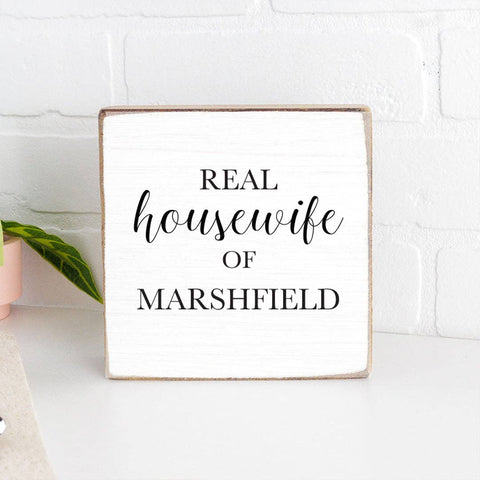 Rustic Marlin - Personalized Real Housewife Decorative Wooden Block