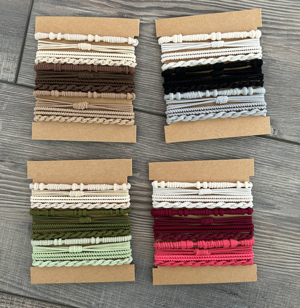 Boho Bracelet Hair Ties: Black