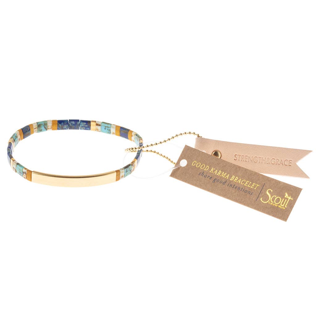 Scout Curated Wears - Good Karma Miyuki Bracelet | Strength & Grace - Indigo/Gold