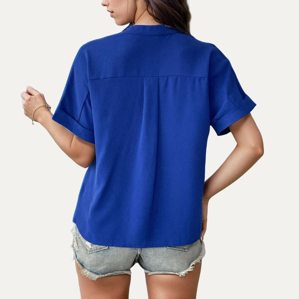 The Moment Collection - Working Out Royal Blue V-Neck Short Sleeve Top: Royal Blue / S