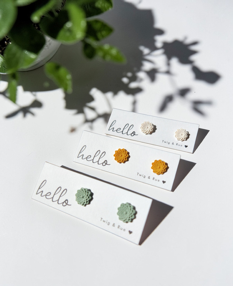 Mini clay flower studs
