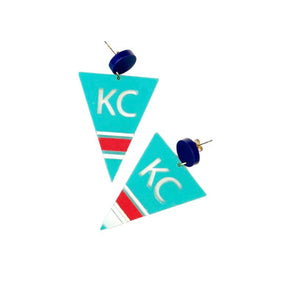 Hazel & Ollie - Kansas City KC Soccer Pennant Earrings - Large