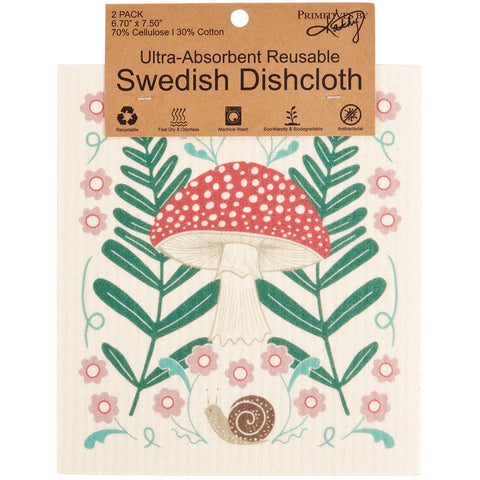 Mushroom Art Swedish Dishcloth Set