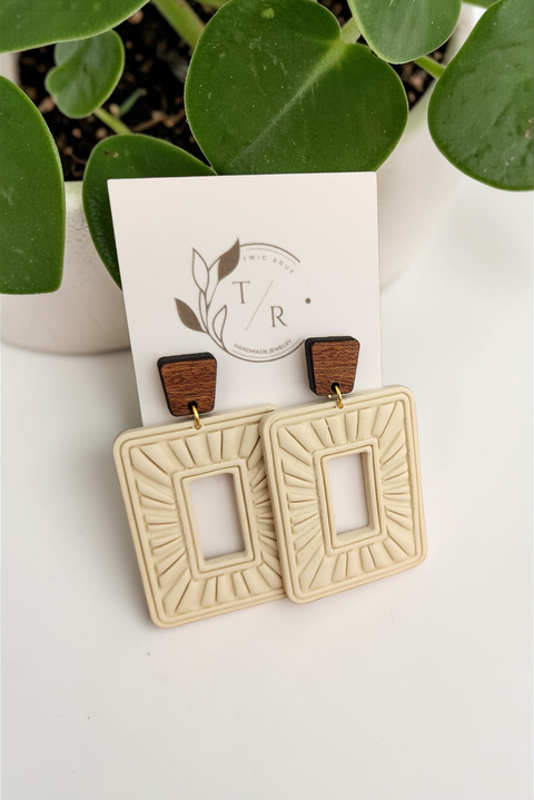 Parker| Clay embossed earring