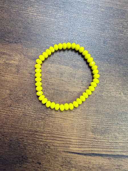 Kansas City Shiny Faceted Red and Yellow Beaded Bracelet- Set of 2!