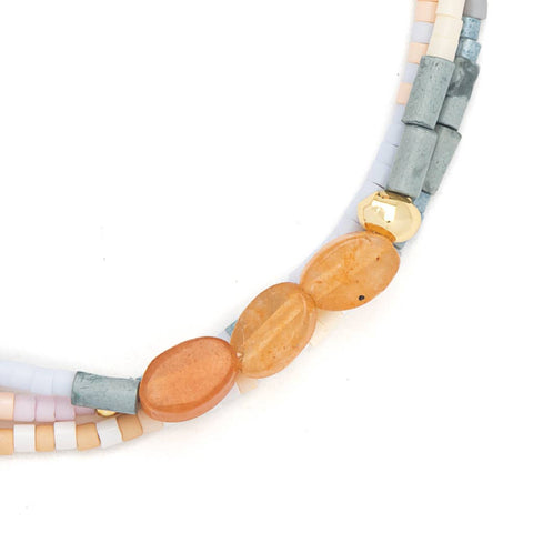 Scout Curated Wears - Mixed Media Bracelet - Inspiration/Red Aventurine/Gold