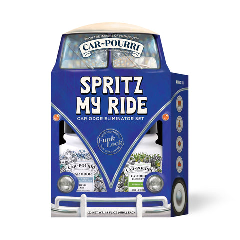 Car~Pourri Air + Fabric Spritz My Ride 1.4oz 2 pack Gift Set