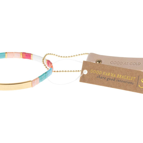 Scout Curated Wears - Good Karma Miyuki Bracelet | Good As Gold - Aqua Multi/Gold