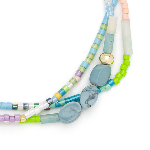 Scout Curated Wears - Mixed Media Bracelet - Harmony/Blue Howlite/Gold