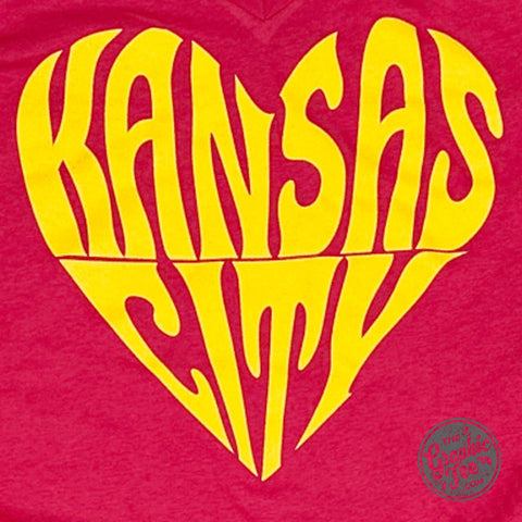 The Graphic Tee - *WHOLESALE* Kansas City Heart Red V Neck Unisex Short Sleeve Tee