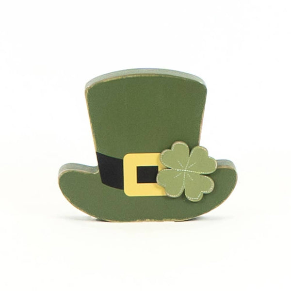 Adams & Co. - 20112 - 4.75x4x1.25 chunky wood (HAT) St Patrick's Day decor