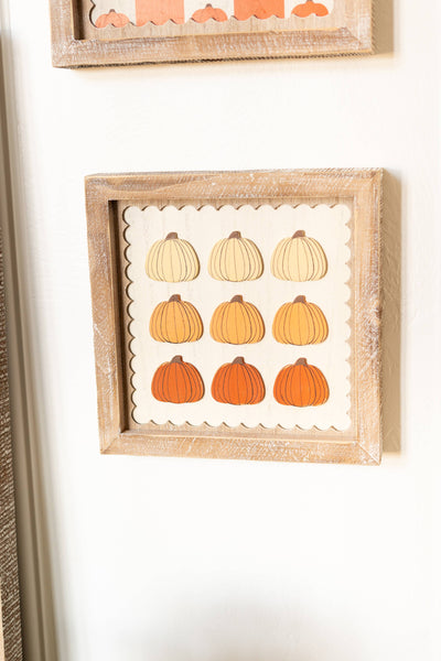 10x10 wood frame sign PUMPKINS FALL Halloween decor