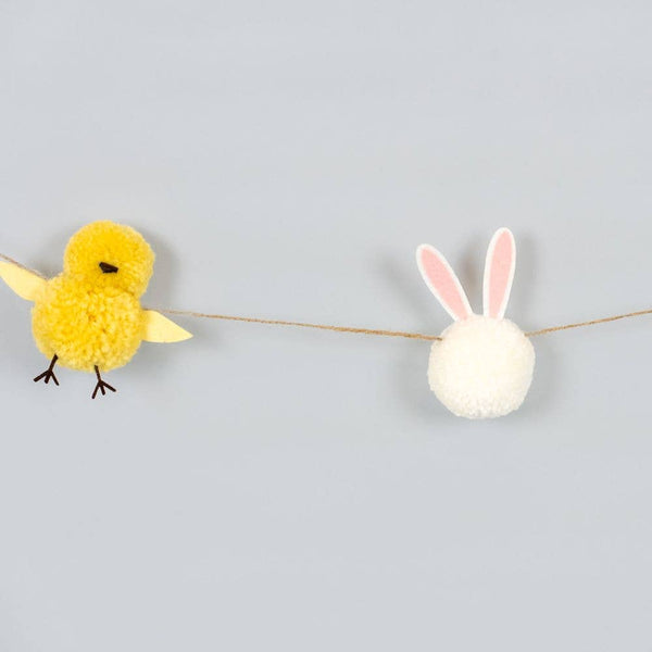 5' pom pom garland BUNNY/CHICK Easter Spring decor