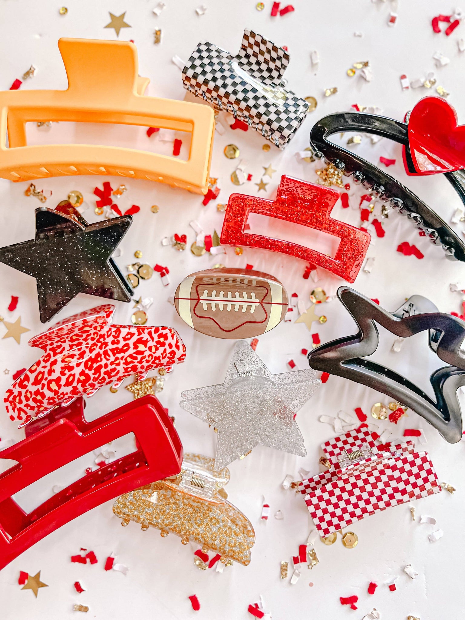 Game Day Claw Clip: Large Red