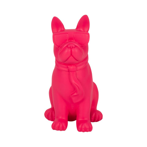 Decorative Figurine - Pink Resin Sunglasses Bulldog, 10 in.