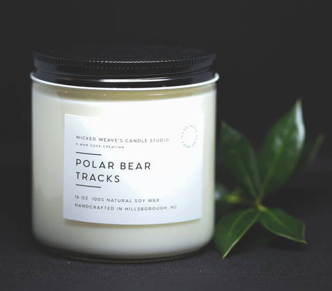 Wicked Weave’s Candle Studio - Polar Bear Tracks Soy Wax 16 oz Jar Candle