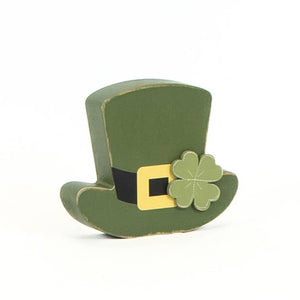 Adams & Co. - 20112 - 4.75x4x1.25 chunky wood (HAT) St Patrick's Day decor