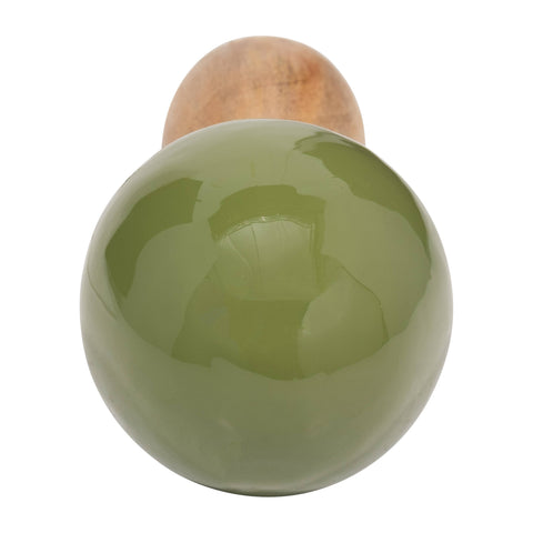 Decorative Figurine - Green Wood Coned Mushroom, 10 in.