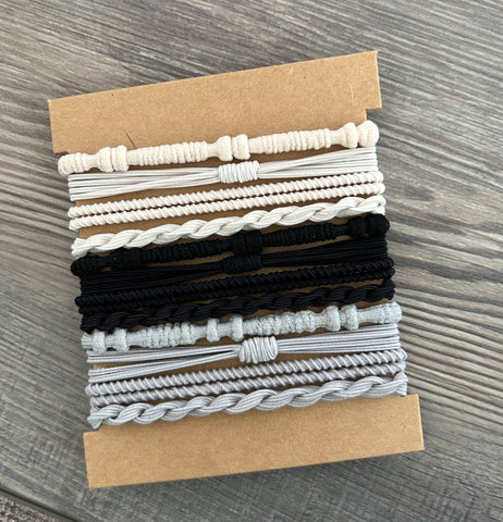 Boho Bracelet Hair Ties: Black