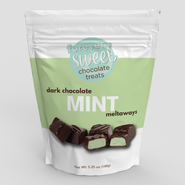 Coblentz Chocolate Company - Dark Chocolate, Mint Meltaways 5.25 oz Pouch Bag