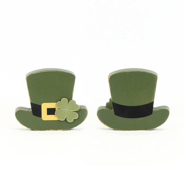 Adams & Co. - 20112 - 4.75x4x1.25 chunky wood (HAT) St Patrick's Day decor