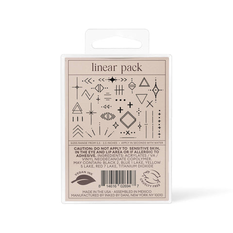 Linear Temporary Tattoo Pack