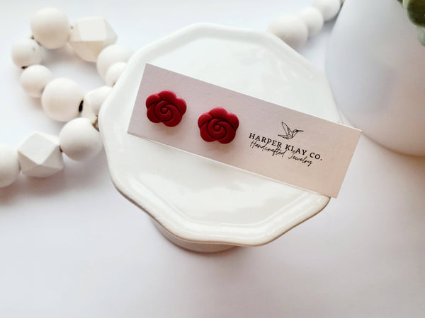 The Rose Studs- Polymer Clay Stud Earrings