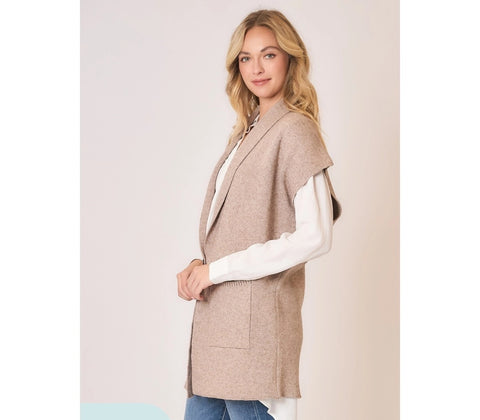 Knit Sleeveless Single Button Cardigan