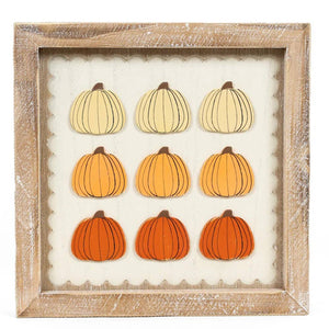 10x10 wood frame sign PUMPKINS FALL Halloween decor