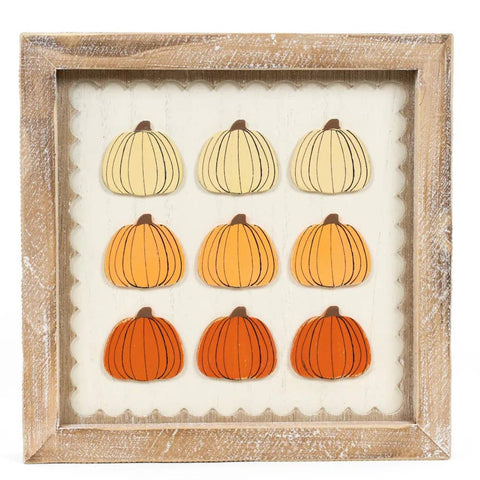 10x10 wood frame sign PUMPKINS FALL Halloween decor
