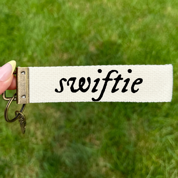 Frederick Family Co. - Swiftie Canvas Wrist Keychain Lanyard, Key Fob Wristlet, Car Key Holder: Pink / Swiftie