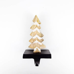 5x9 Mango wood stocking holder TREE Christmas Decor