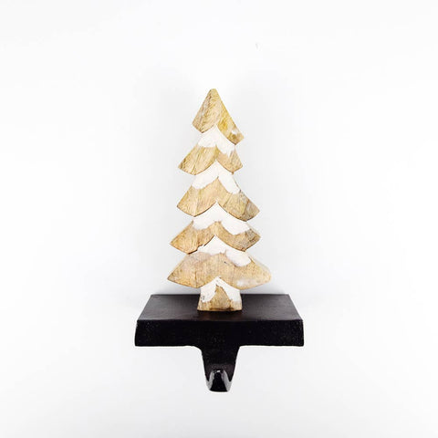 5x9 Mango wood stocking holder TREE Christmas Decor