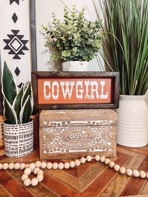Willie & Dolly Designs - Cowgirl Wooden Framed Sign