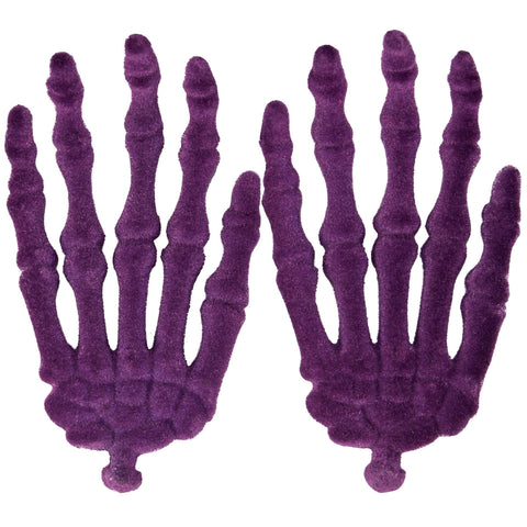 Flocked Purple Skeleton Hand Set