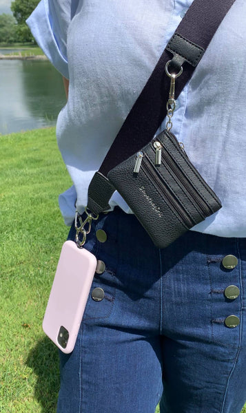 Clip & Go Crossbody Strap w/Zippered Pouch - 3 in 1