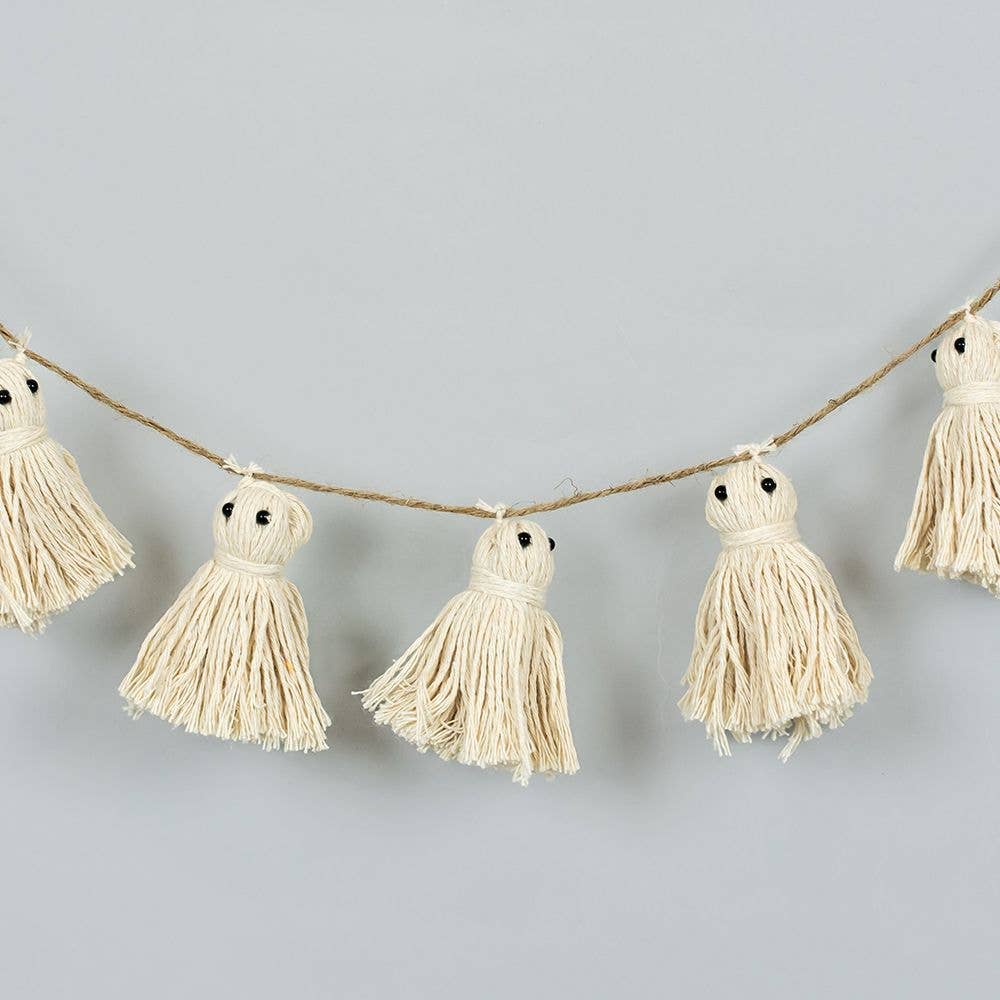 60" garland TASSEL GHOSTS  Halloween  Decor