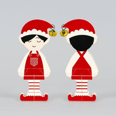 3x6 chunky wood shape (BOY ELF) Christmas Decor