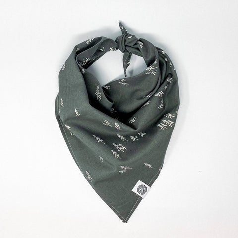 Camp Hound - Betty Dog Bandana | Gray Forest Folklore Minimal Pet Scarf: L / Gray