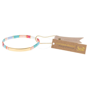 Scout Curated Wears - Good Karma Miyuki Bracelet | Good As Gold - Aqua Multi/Gold